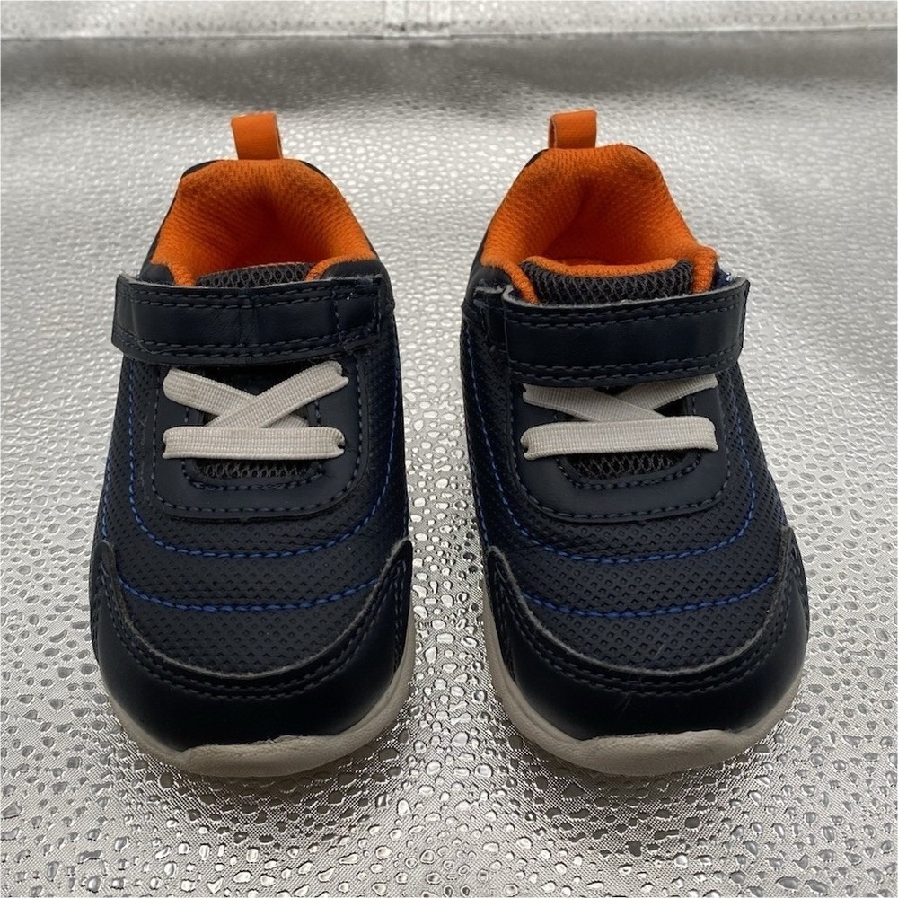 Carter's Just One You Boys Sneaker Navy Orange Hook & Loop Comfort Size  4